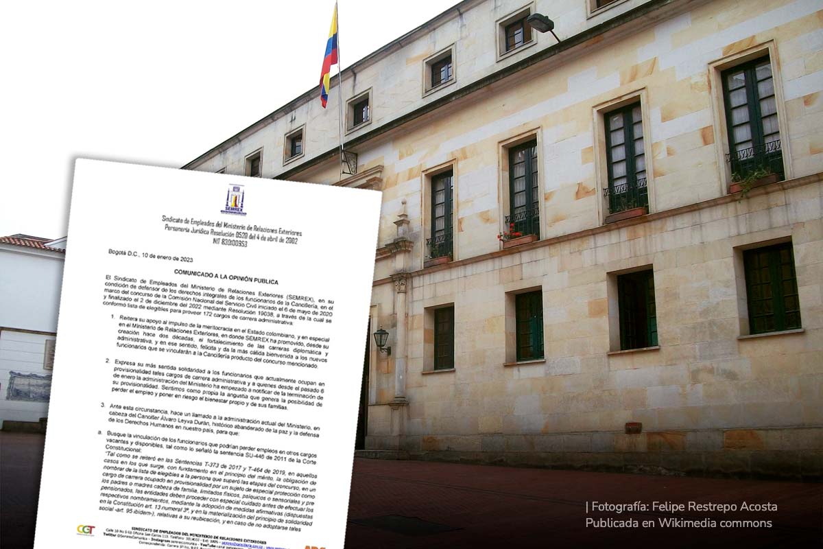 Palacio de San Carlos, comunicado, denuncia, Más Colombia