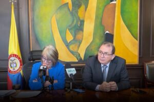 rueda de prensa, ministra de agricultura, embajador de Colombia en la Unión Europea, Cecilia López, Jorge Rojas, Más Colombia