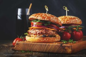 hamburguesas, tomates, tabla con hamburguesas, Más Colombia