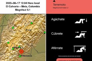earthquake alert, earthquake 17 of august 2023, epicenter of the tremor, Meta, Colombian Geological Survey, Más Colombia