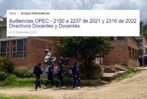 Concurso docente, magisterio, Audiencias OPEC, Más Colombia