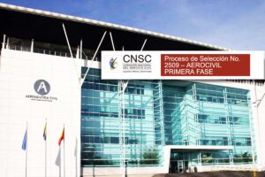 concurso aerocivil 2023, proceso de selección, fachada de la Aerocivil, CNSC, concurso de méritos, Más Colombia