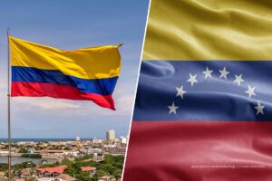 Colombia y Venezuela, banderas, países, ciudad, Más Colombia