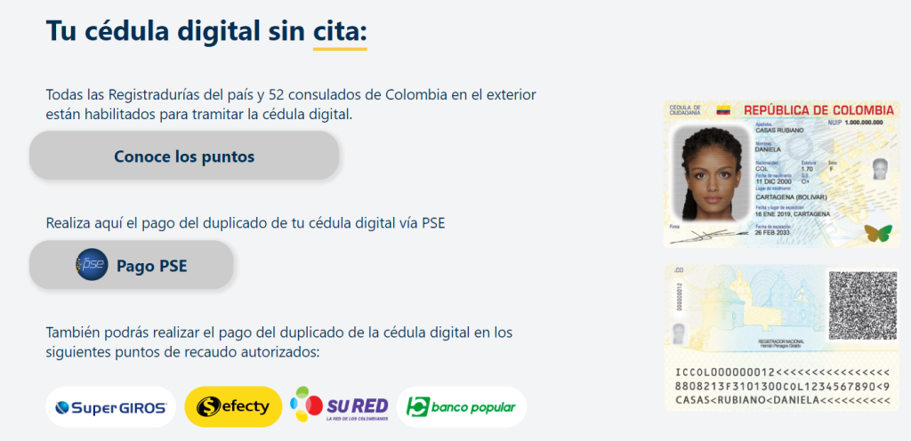 cedula digital Colombia