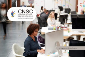 concursos de la CNSC, mujer en oficina, Más Colombia