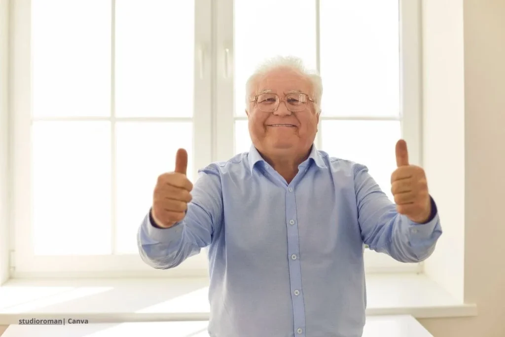 Colombia Mayor 2025: aumento del subsidio y requisitos para adultos mayores 3 Puntos de pago Colombia Mayor 2025 – abuelo con pulgares arriba