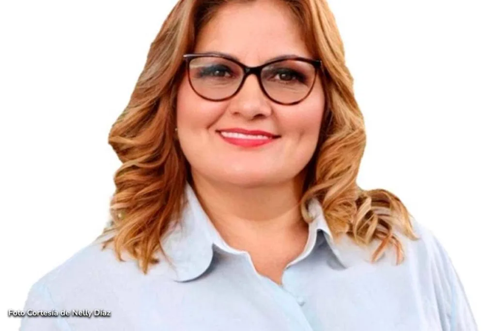 La concejal Nelly Díaz sonríe en fotografía de medio cuerpo con blusa clara.