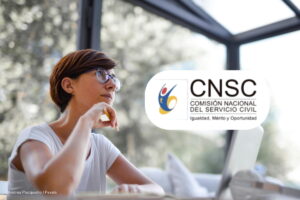 concurso Ministerio del Trabajo, Mujer pensando en las pruebas escritas de la CNSC, Más Colombia
