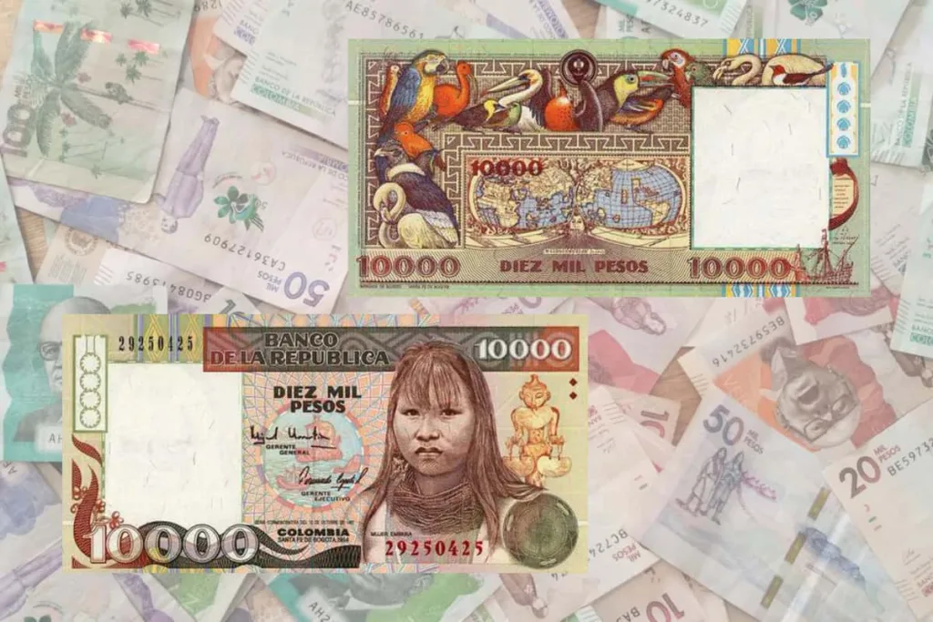 billete de 10 mil, mujer emberá, Banco de la República, billete de 10 mil emitido por Banco de la República en 1992