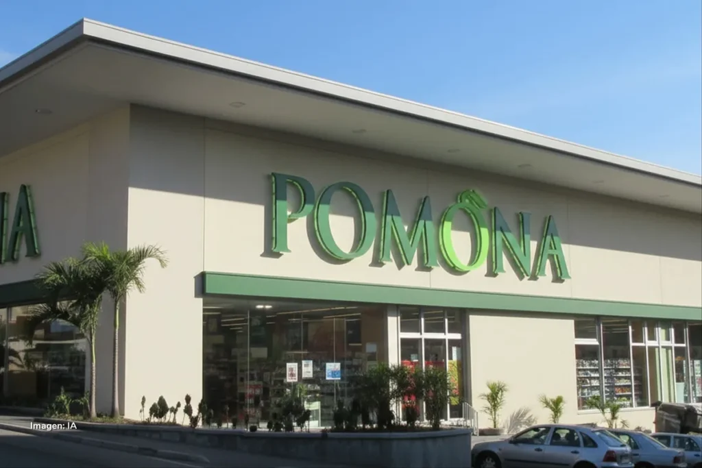 Fachada de un supermercado Pomona en Bogotá, referente en el segmento premium de empresas desaparecidas en Colombia.