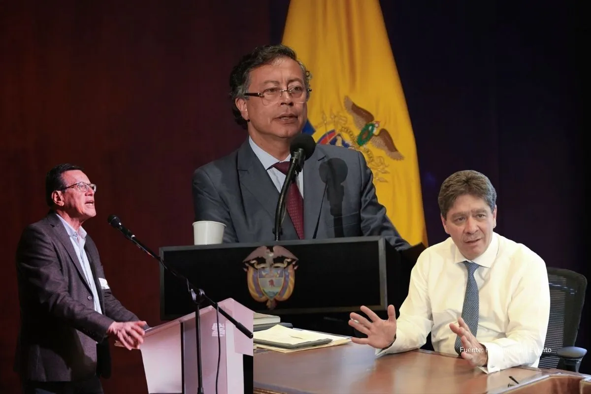 Salario mínimo 2026. Composición fotográfica que combina imágenes de tres personas en escenarios institucionales diferentes, incluyendo un podio con bandera nacional.