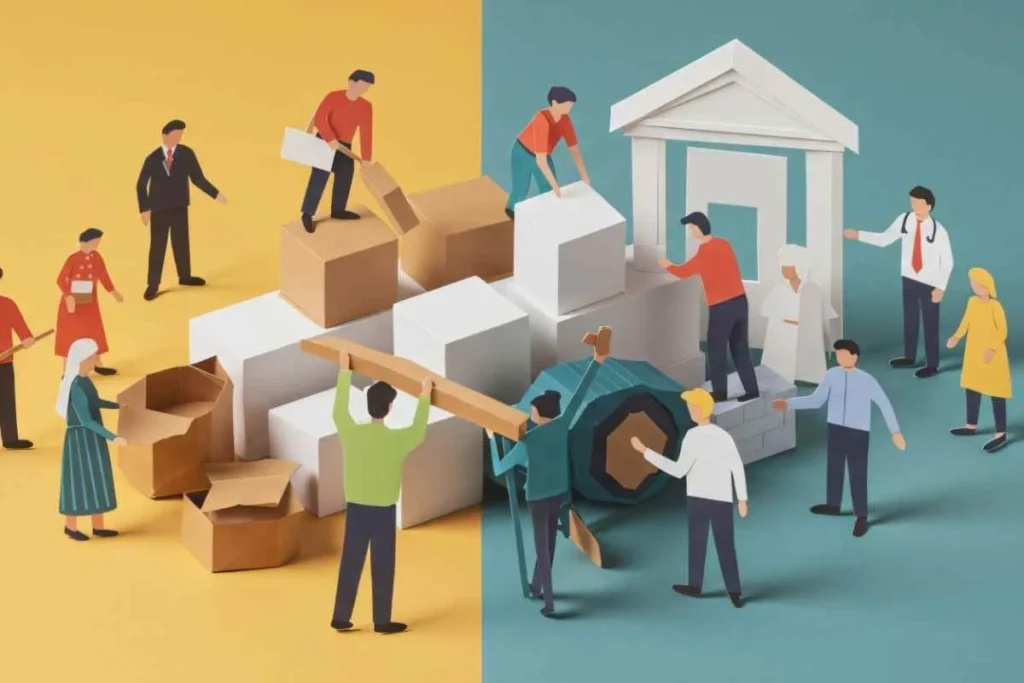 Hasta el 63% de la desigualdad en Colombia ya está definida al nacer 4 figuras miniatura representando la desigualdad