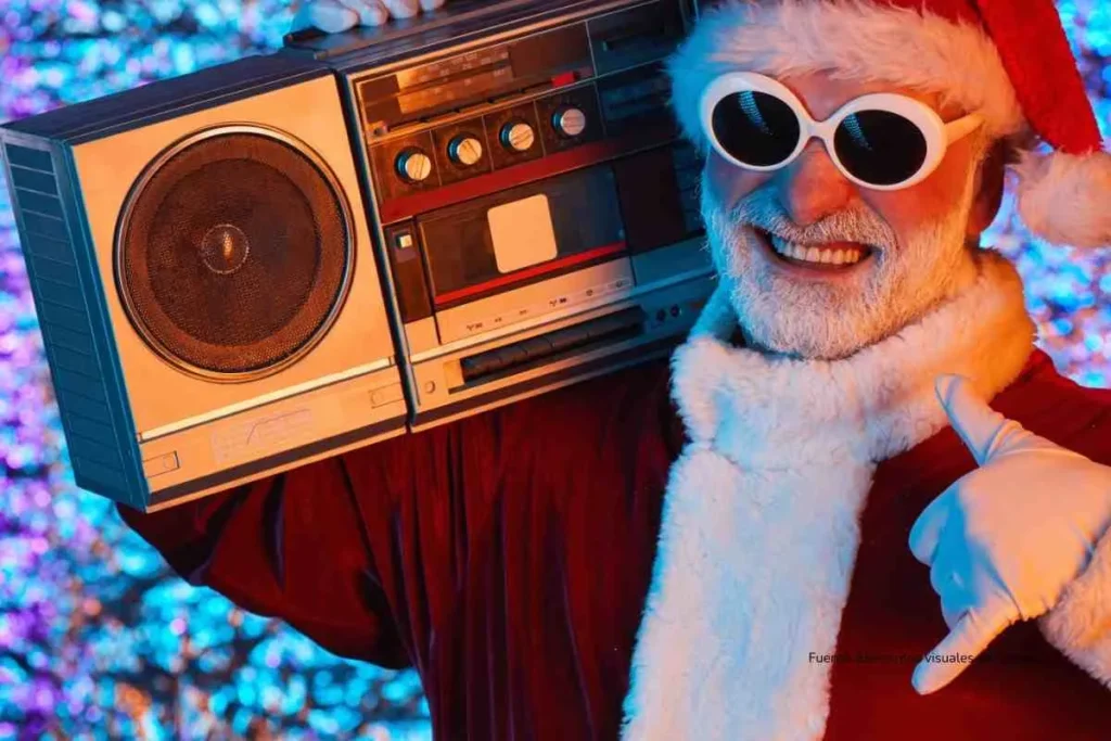 Multas hasta $500.000 por ruido excesivo: lo que dice la ley para este diciembre 2 Papá Noel con un radio al hombro