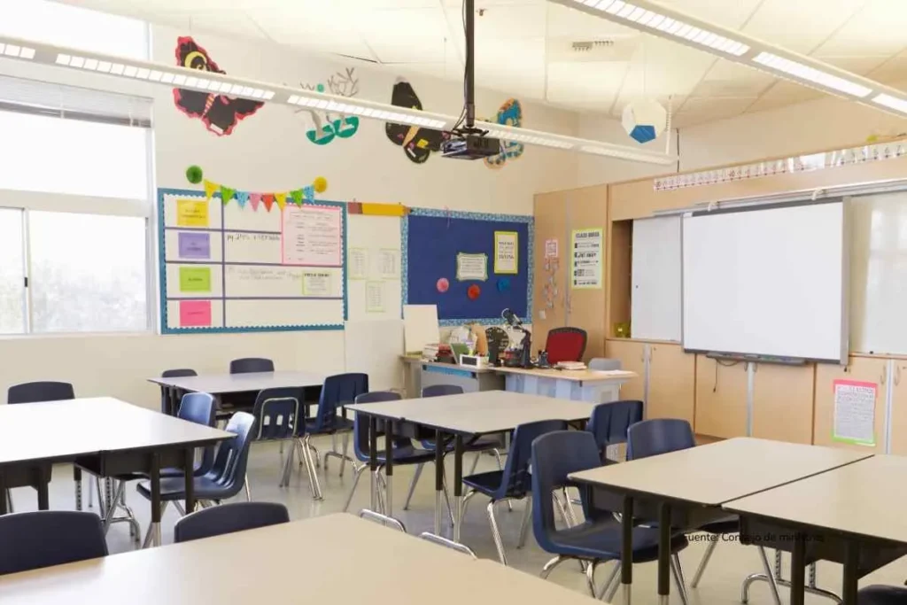 Las matrículas de colegios en Colombia se desploman: ¿por qué 800 colegios ya cerraron y cuántos más desaparecerán? 2 Aula de clases vacía en colombia