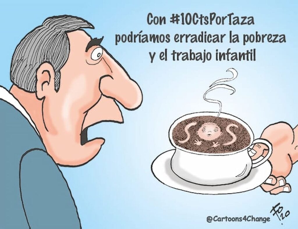 Los participantes del WEF podrían “Mejorar el Estado del Mundo” con solo US $0,10 2 Ilustración creada por Fo, de Guatemala, para Cartoons For Change #CeroTrabajoInfantil