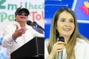 Gustavo Petro y Paloma Valencia en eventos públicos en medio del debate sobre el decreto de negociación colectiva en Colombia.