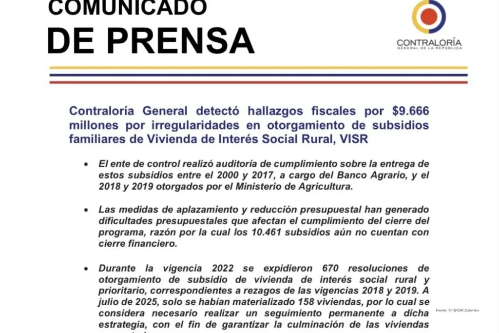 5 alertas de corrupción de la Contraloría General de la República que preocupan en medio de la crisis fiscal en Colombia 3 Contraloría General de la República