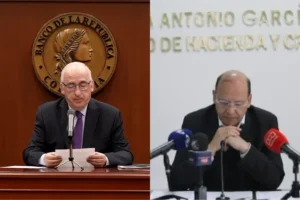 Imagen comparativa entre el Banco de la República y el Ministerio de Hacienda durante el debate sobre la tasa de interés en Colombia.