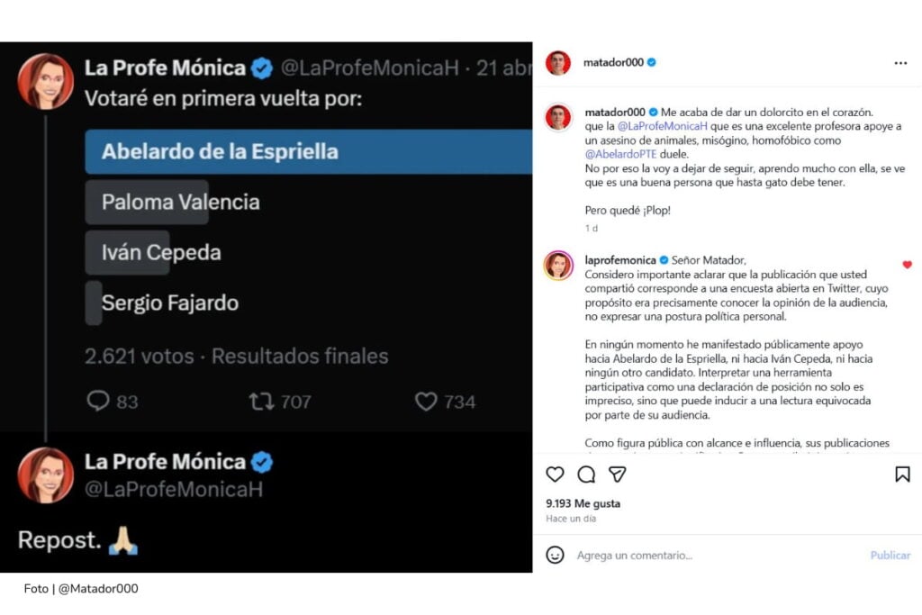 “Gracias a Matador, hay nueva lección”: la respuesta de la profe Mónica al caricaturista tras controversia 3 profe Mónica, Matador, comprensión lectora en Colombia, discusión entre Matador y la profe Mónica, Más Colombia