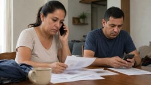 Familia colombiana busca asistencia por teléfono y reúne documentos de viaje