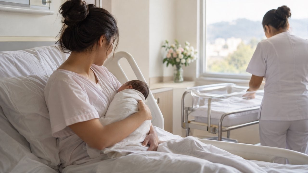 El DANE contó 3.776 nacimientos más entre enero y julio de 2026: las mujeres tuvieron en 2025 un solo hijo en promedio 1 Una madre sostiene a su recién nacido en la sala de maternidad de un hospital.