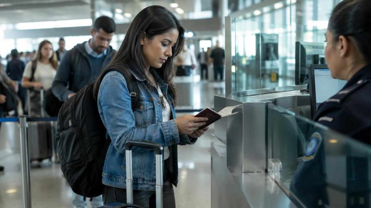 Requisitos para viajar a Francia desde Colombia: sin visa, con seguro y solvencia económica 1 Viajero revisa su pasaporte y documentos en un aeropuerto internacional